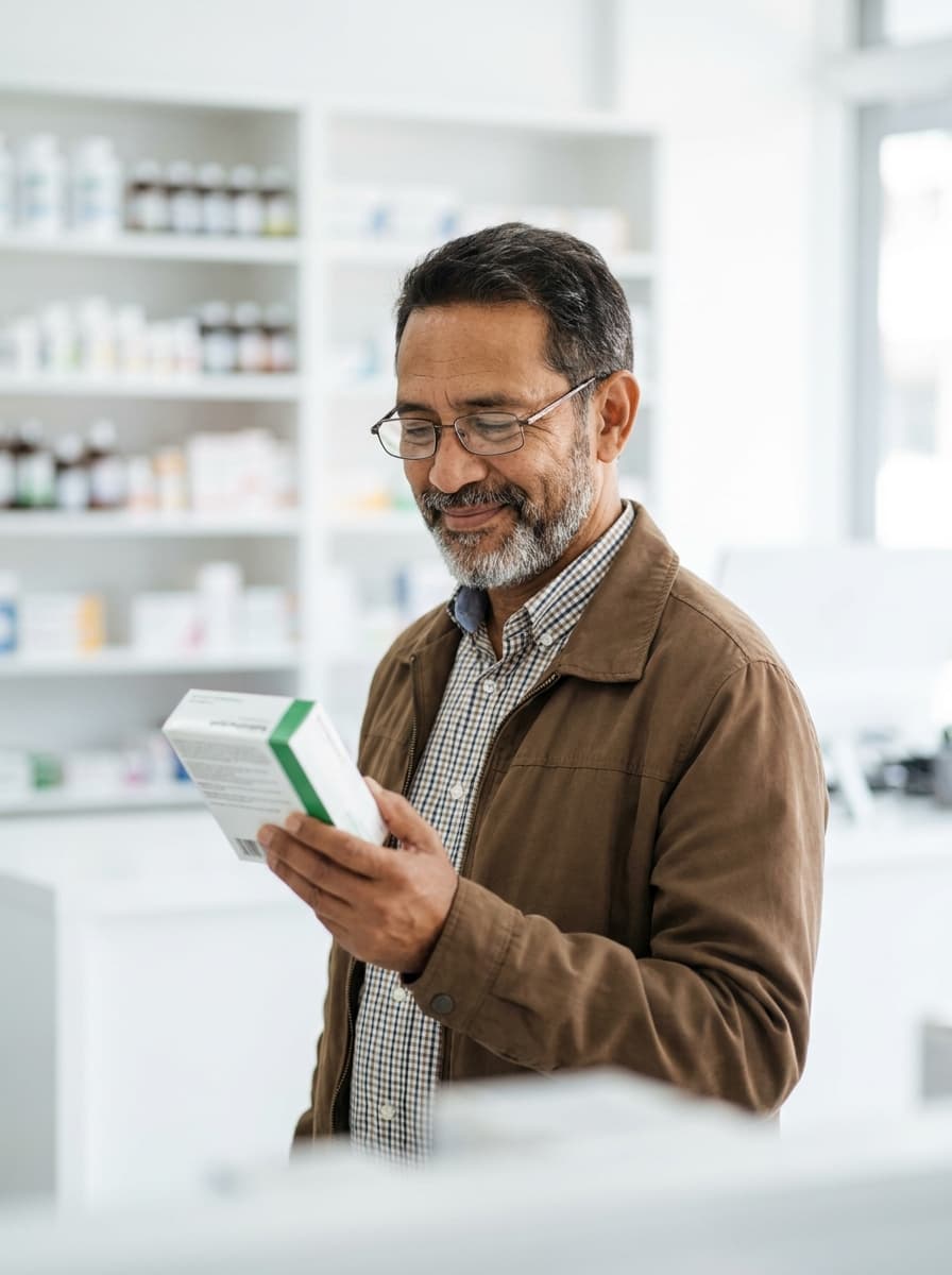 Patient reviewing medication